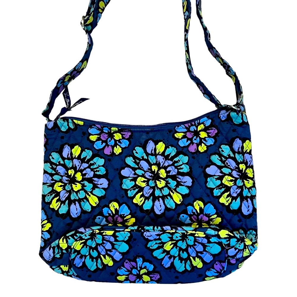 Vera Bradley Purse Handbag Indigo Pop Blue Floral Hobo Shoulder Strap NWT